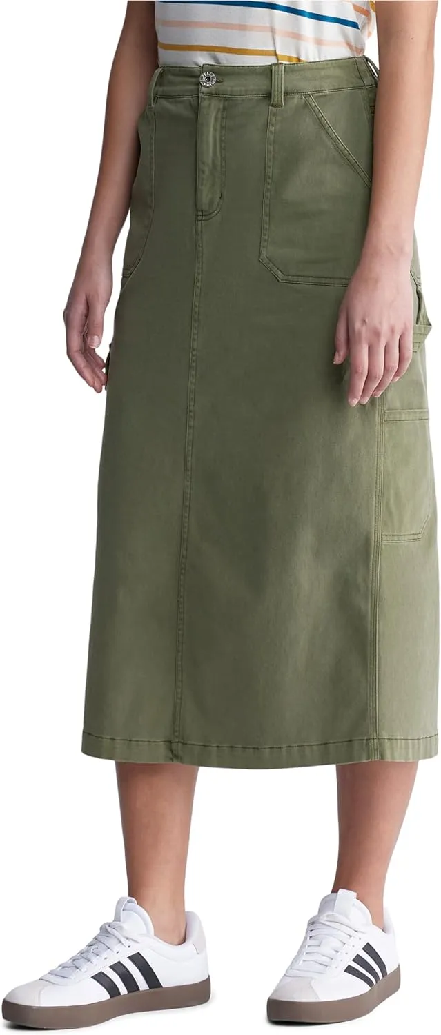 Buffalo David Bitton Women's Matilde Mid Rise Twill Maxi Cargo Skirt