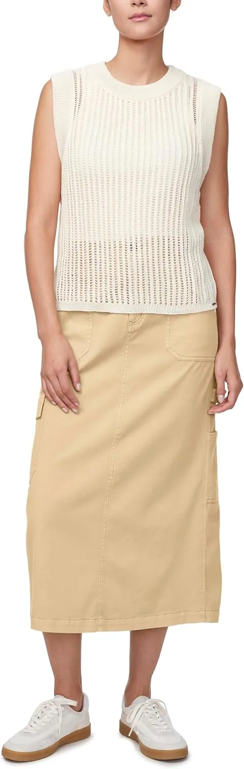 Buffalo David Bitton Women's Matilde Mid Rise Twill Maxi Cargo Skirt