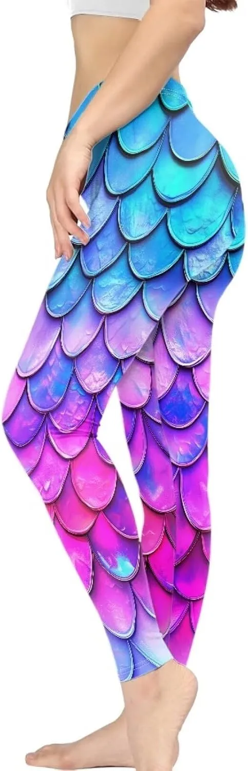 Bulopur Sunflower Workout Legging Pants Full Length, Leopard Women Tummy Control Yoga Pants, Long Leggings for Sport Running