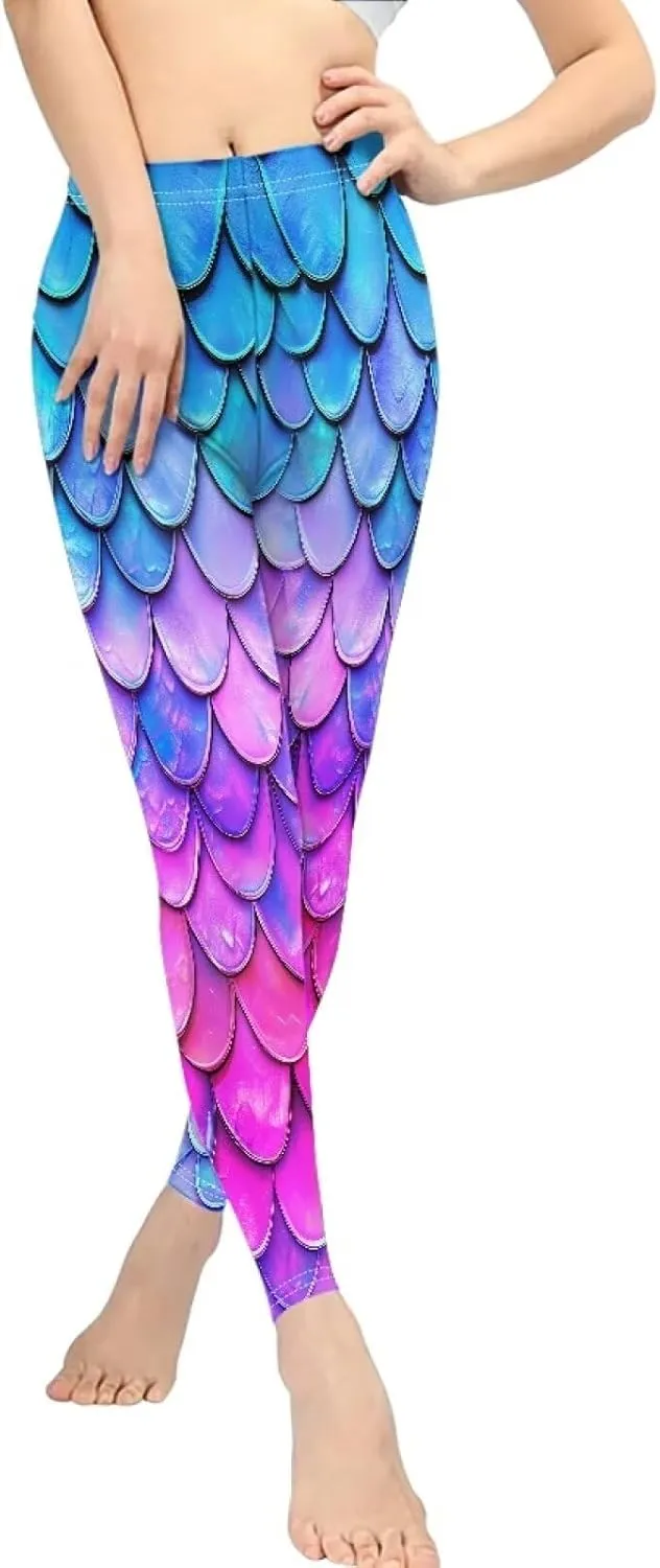 Bulopur Sunflower Workout Legging Pants Full Length, Leopard Women Tummy Control Yoga Pants, Long Leggings for Sport Running