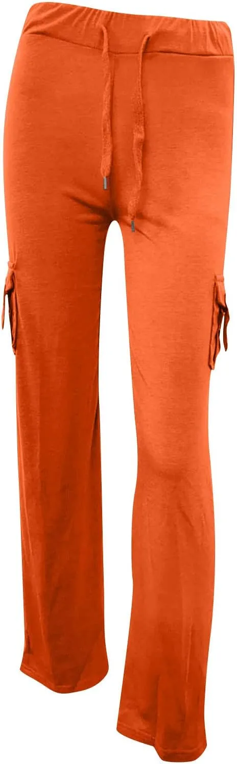 Cargo Pants Women High Waist Baggy Pants with Pockets Y2K Straight Wide Leg Trousers Elastic Slacks Streetwear