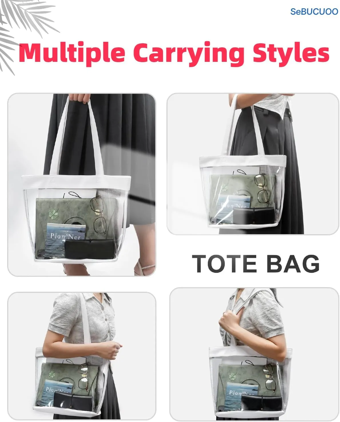 Clear Tote Bag Stadium Approved 12x6x12 12x12x6 Clear Bag for Stadium Events 12 x6 x12 Transparent Purse 12 x 6 x 12