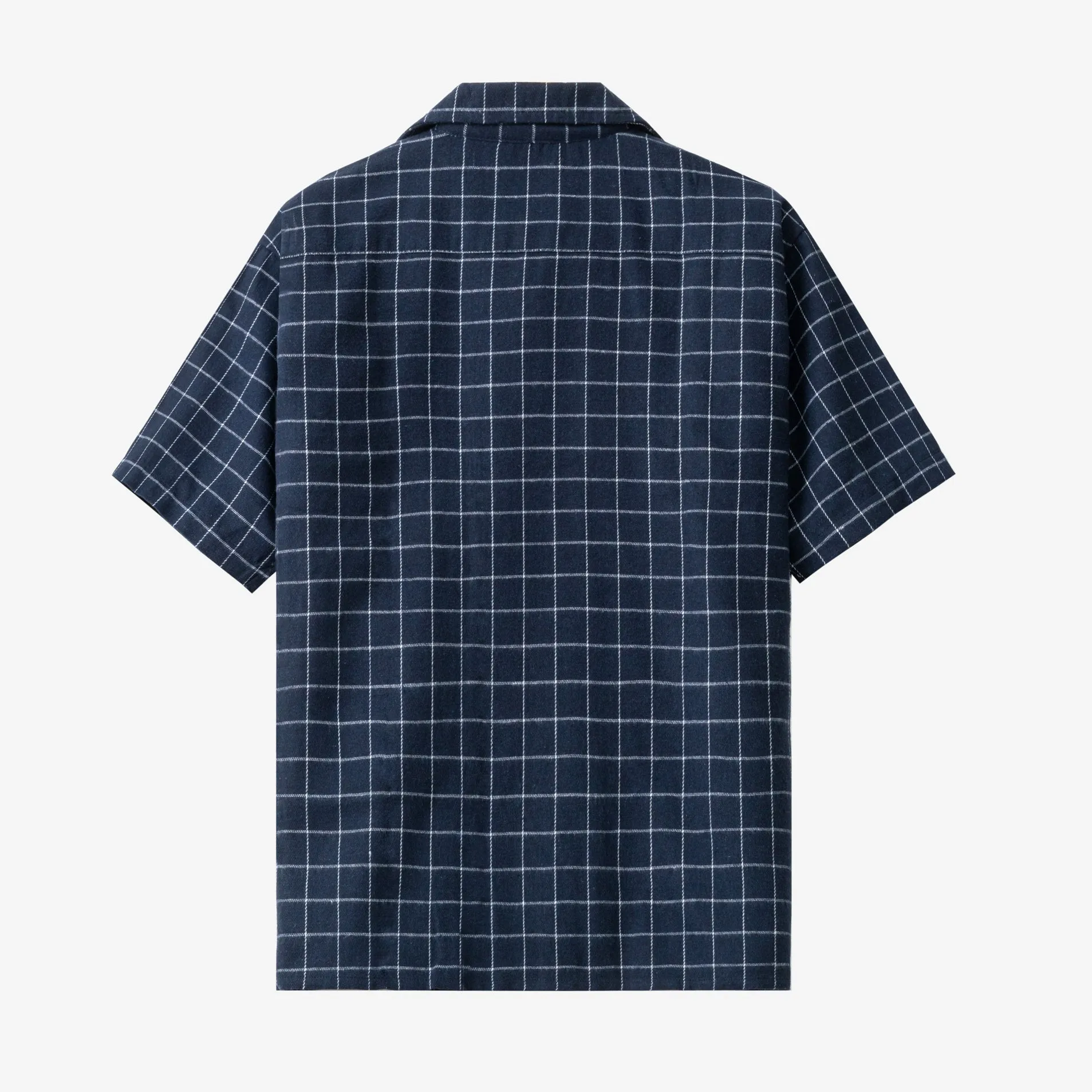 College Days Flannel Camp Collar - Navy Single Lines