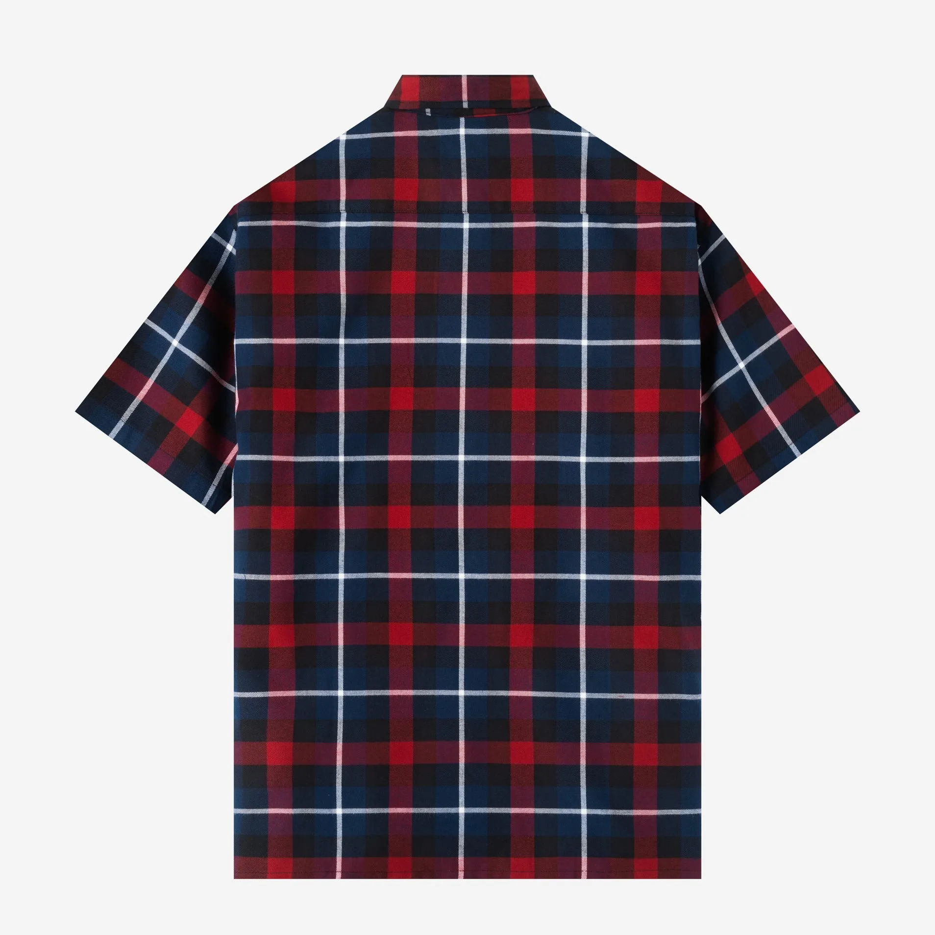 College Days Short Sleeve Plaid Shirt - Red Black