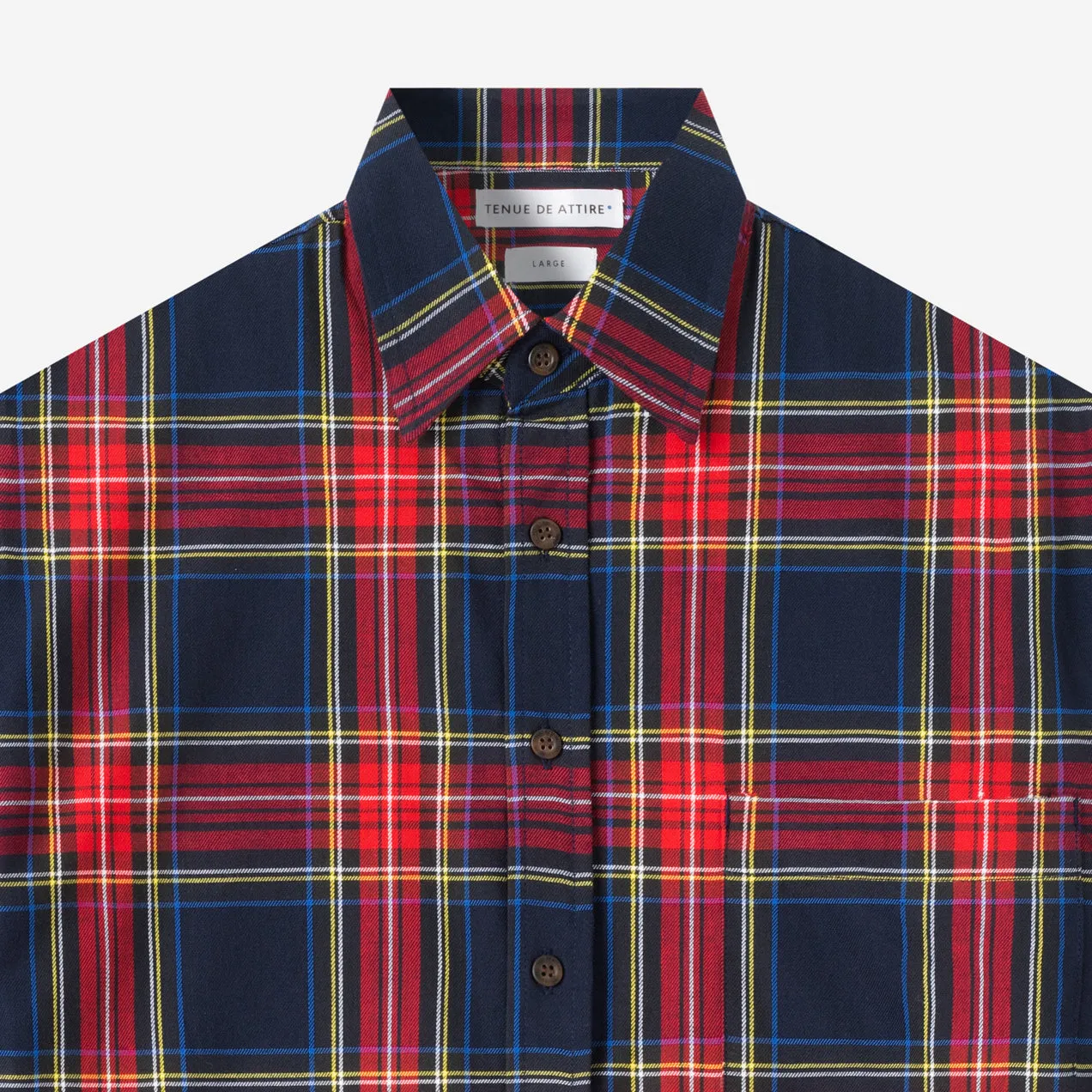 College Days Short Sleeve Plaid Shirt - Red Navy