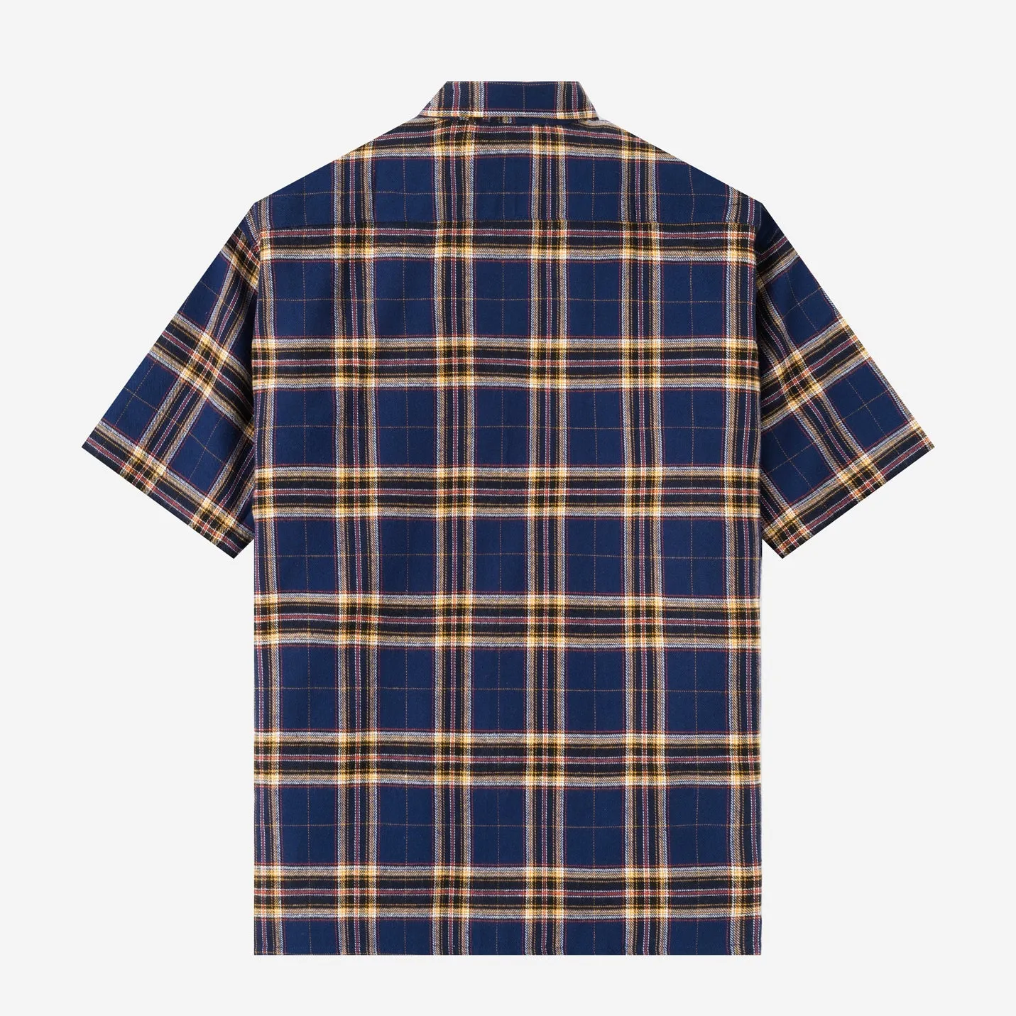 College Days Short Sleeve Plaid Shirt - Yellow Navy