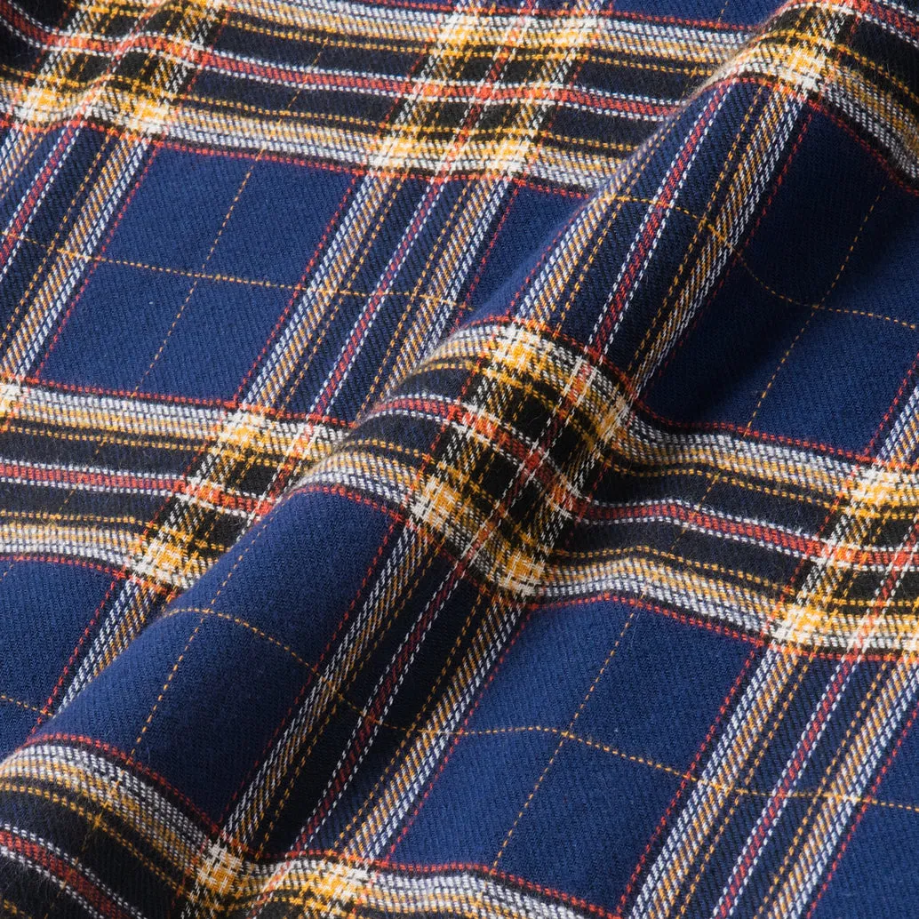 College Days Short Sleeve Plaid Shirt - Yellow Navy