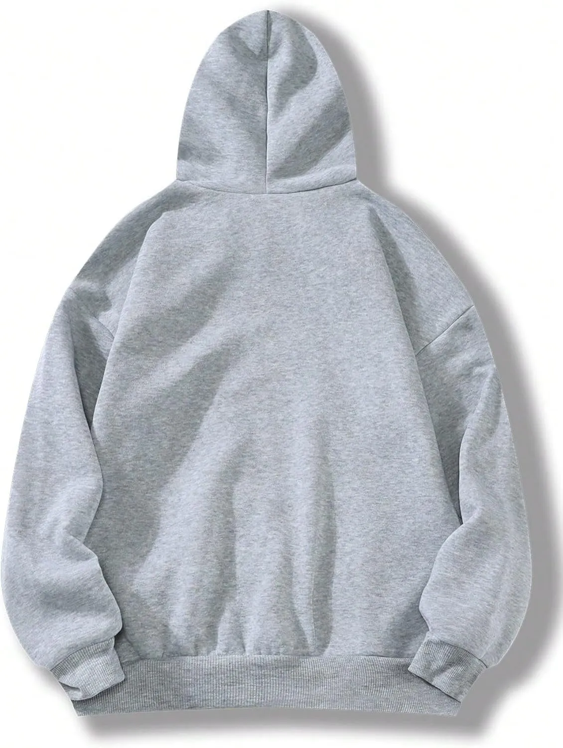 COZYEASE Women's Plus Size Letter Graphic Hoodies Drawstring Long Sleeve Preppy Sweatshirt