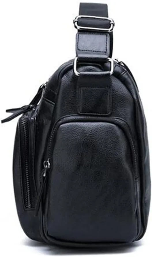 CSCDD Briefcase Business Men Shoulder Bag Leisure Men's Bag Retro Leather Shoulder Bag Crossbody Bags Men Black