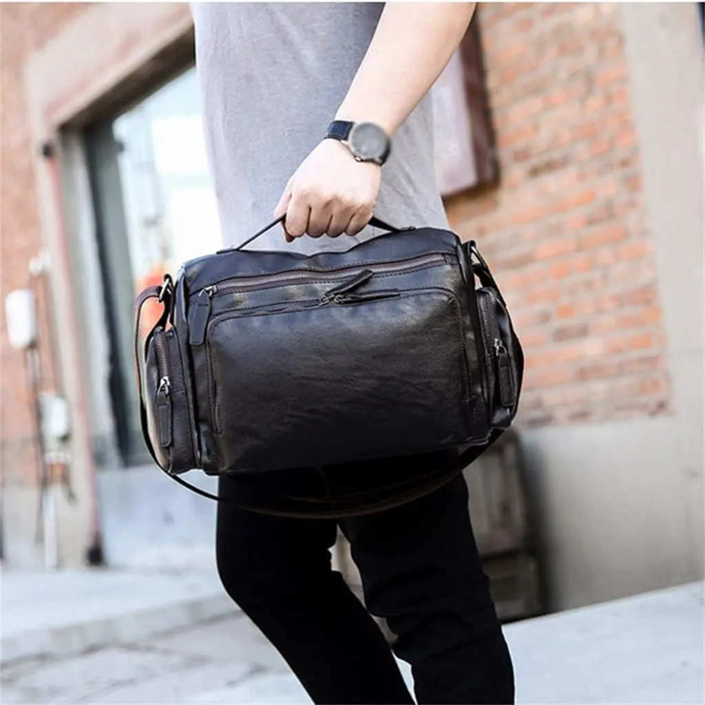 CSCDD Briefcase Business Men Shoulder Bag Leisure Men's Bag Retro Leather Shoulder Bag Crossbody Bags Men Black