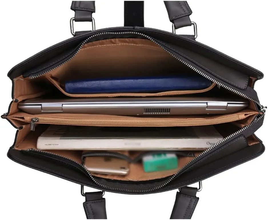 CSCDD Genuine Leather Handbag Cross Section Business Briefcase Shoulder Crossbody Bag Fashion Computer Men's Bag