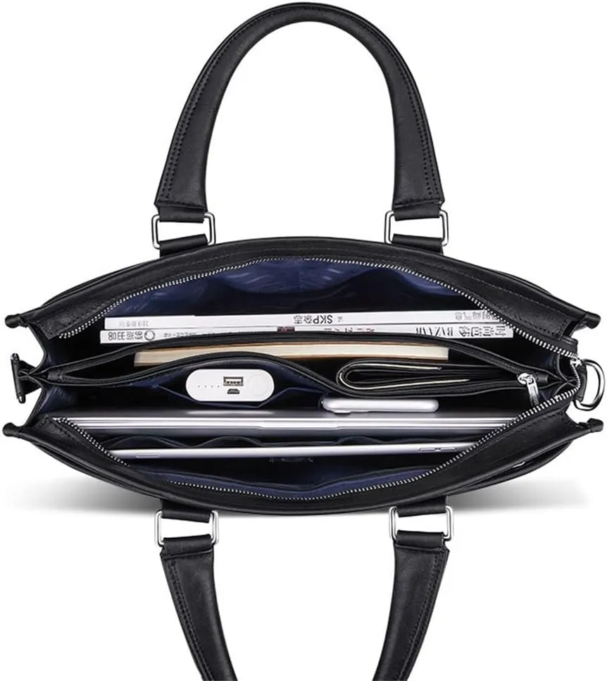 CSCDD Handbag Business Cowhide Single Shoulder Large Capacity Crossbody Bag Men's Leather Briefcase