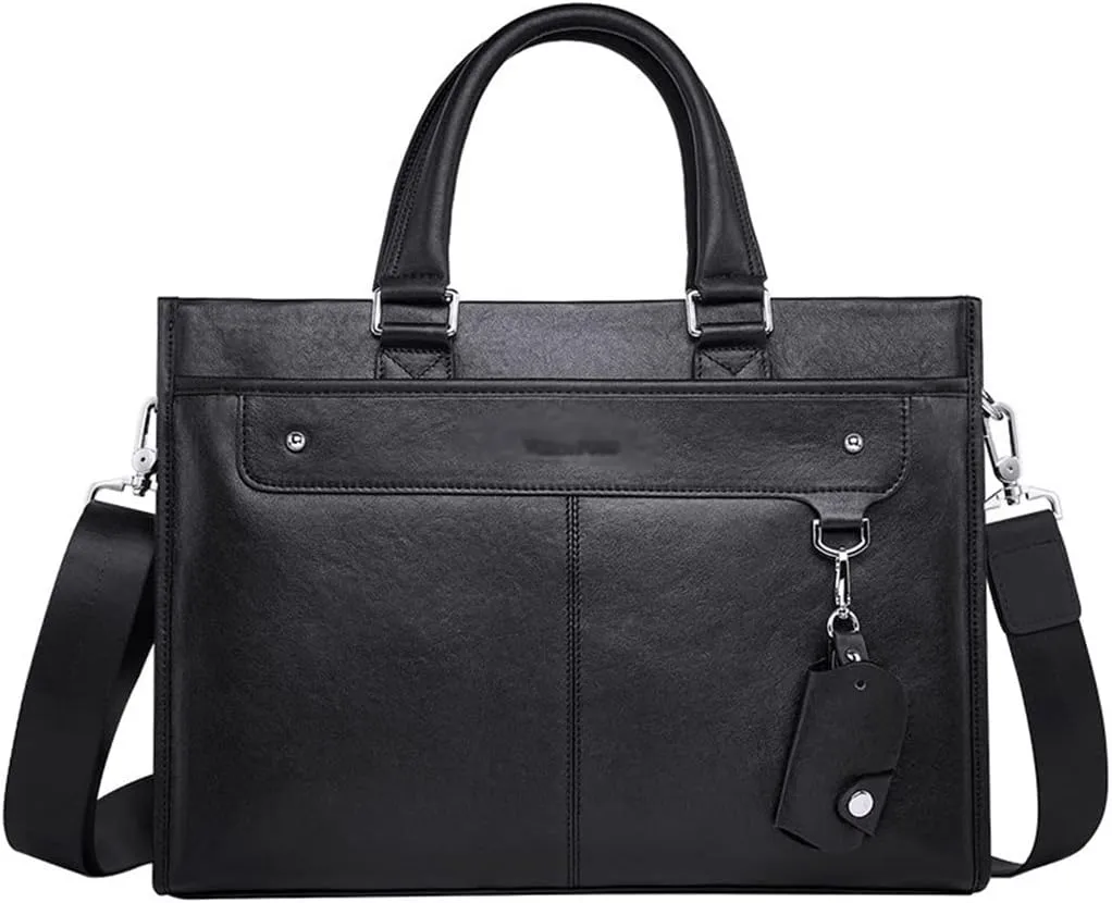 CSCDD Handbag Business Cowhide Single Shoulder Large Capacity Crossbody Bag Men's Leather Briefcase