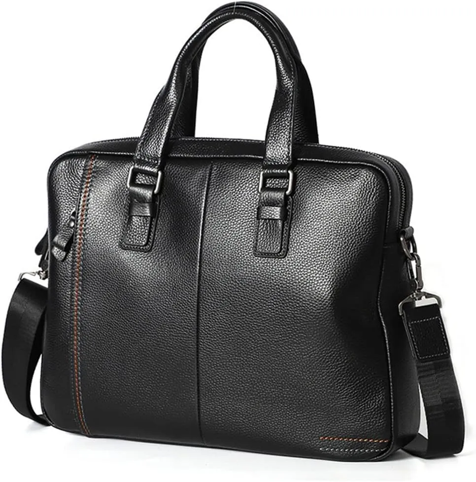 CSCDD Layer Cowhide Leather Handbag Men's Leather Briefcase Business Computer Bag Crossbody Bag