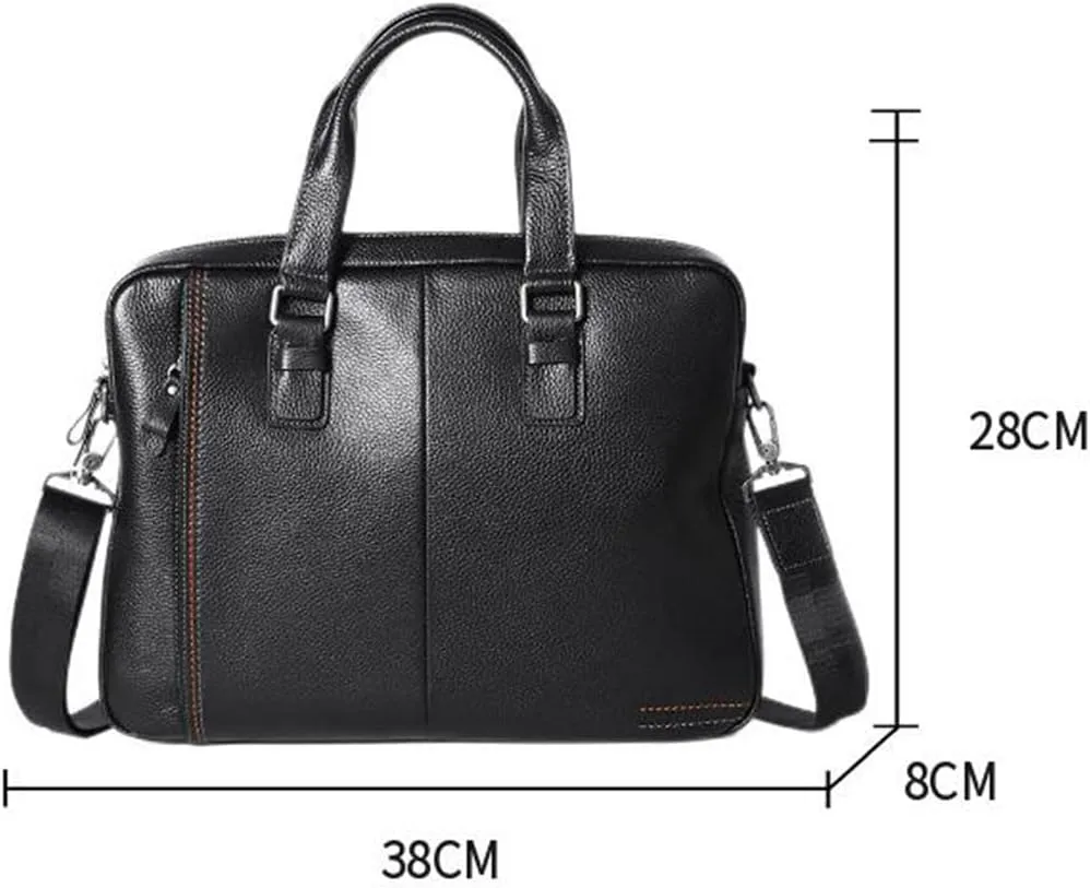 CSCDD Layer Cowhide Leather Handbag Men's Leather Briefcase Business Computer Bag Crossbody Bag