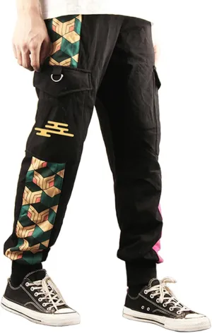 Demon Pants Anime Cargo Jogger Pants Casual Sweatpants Running Trousers with Pockets Hip Hop