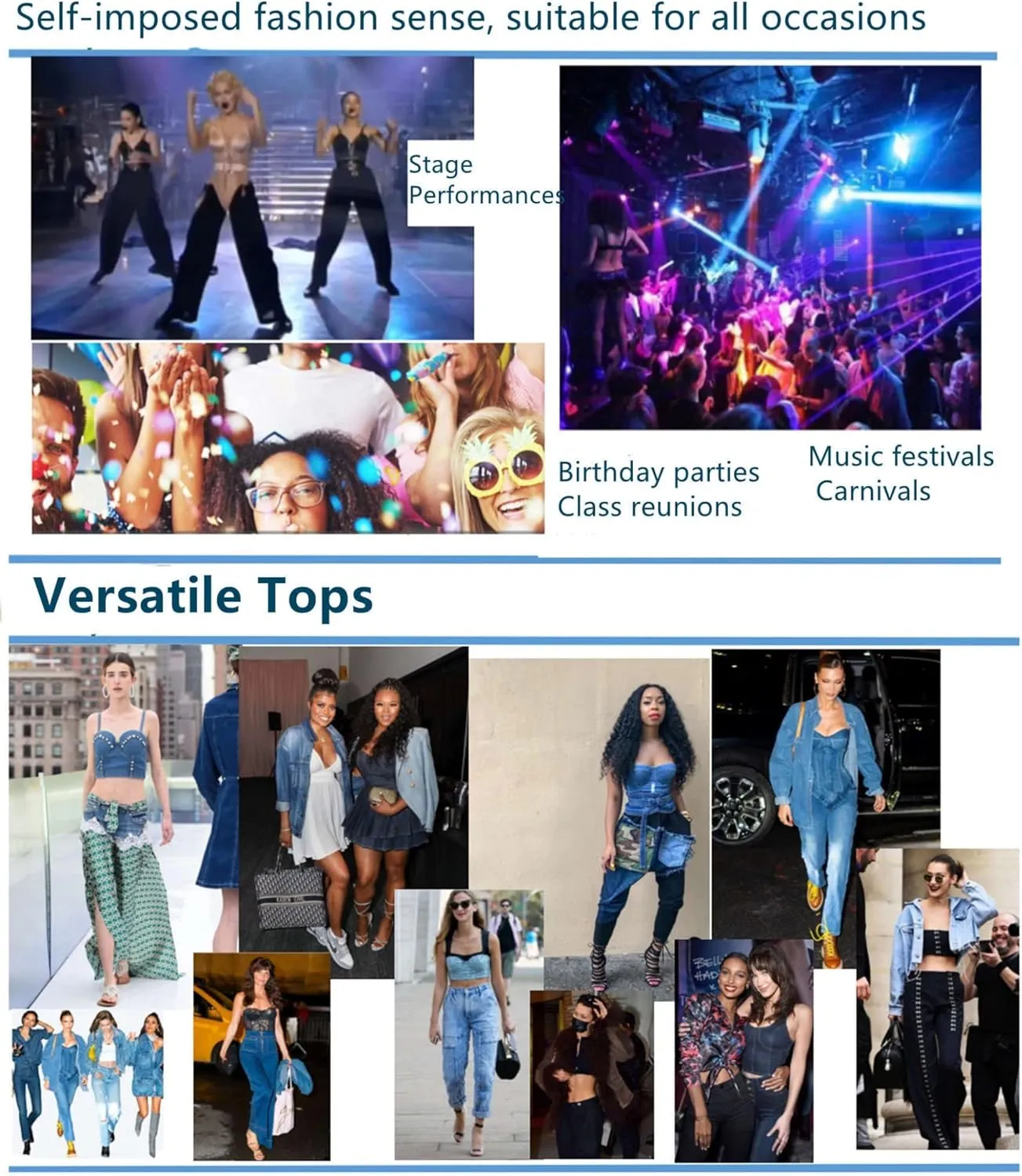 Denim Beaded Rhinestone Diamond Corset Top for Women Sexy Glitter Shapewear Camisole Party Club Rave Festival Clothing