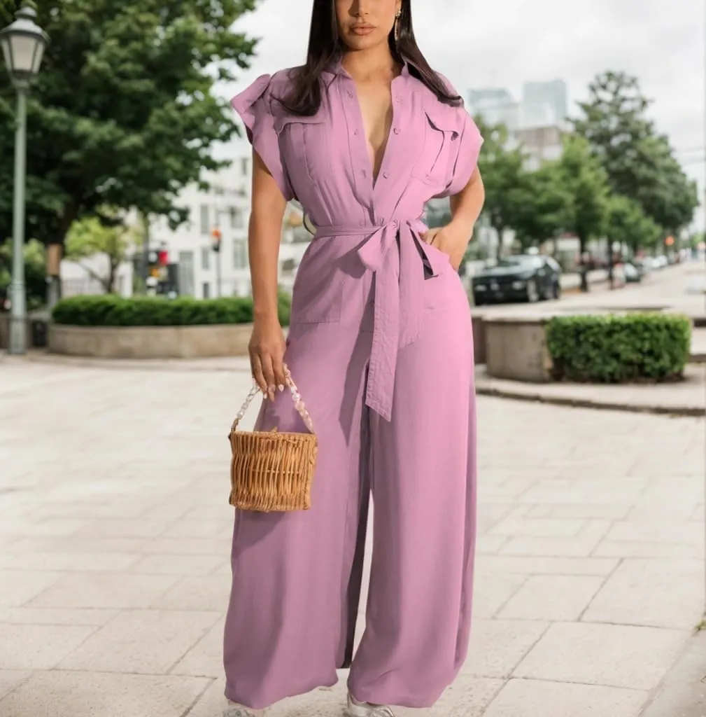 DinyIn Women's Elegant Off Shoulder Long Pants Sexy Bodycon Wide Leg Jumpsuits Club Rompers