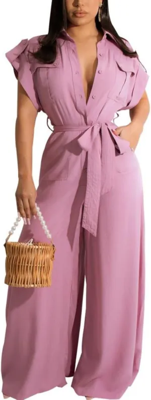 DinyIn Women's Elegant Off Shoulder Long Pants Sexy Bodycon Wide Leg Jumpsuits Club Rompers