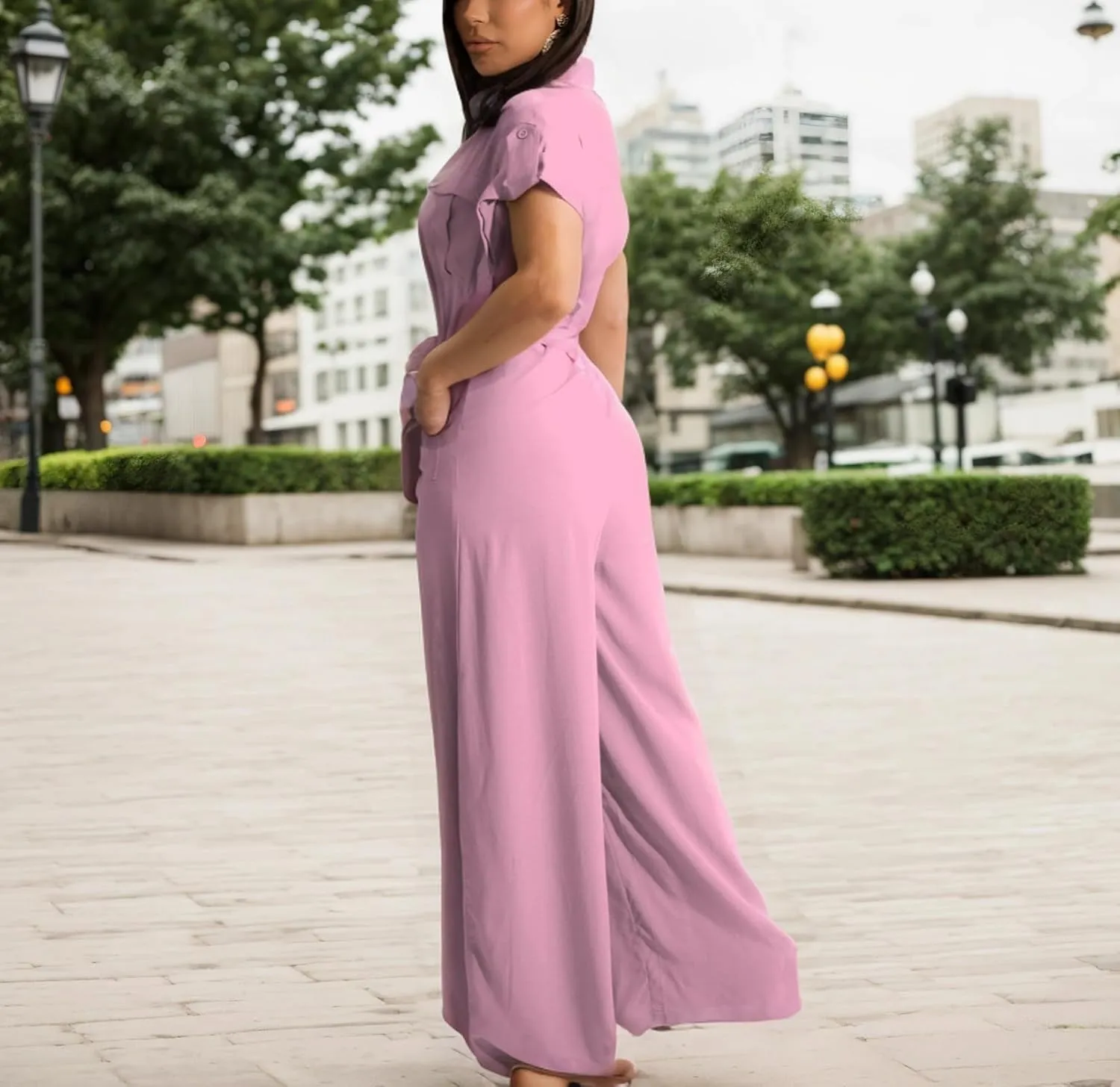 DinyIn Women's Elegant Off Shoulder Long Pants Sexy Bodycon Wide Leg Jumpsuits Club Rompers