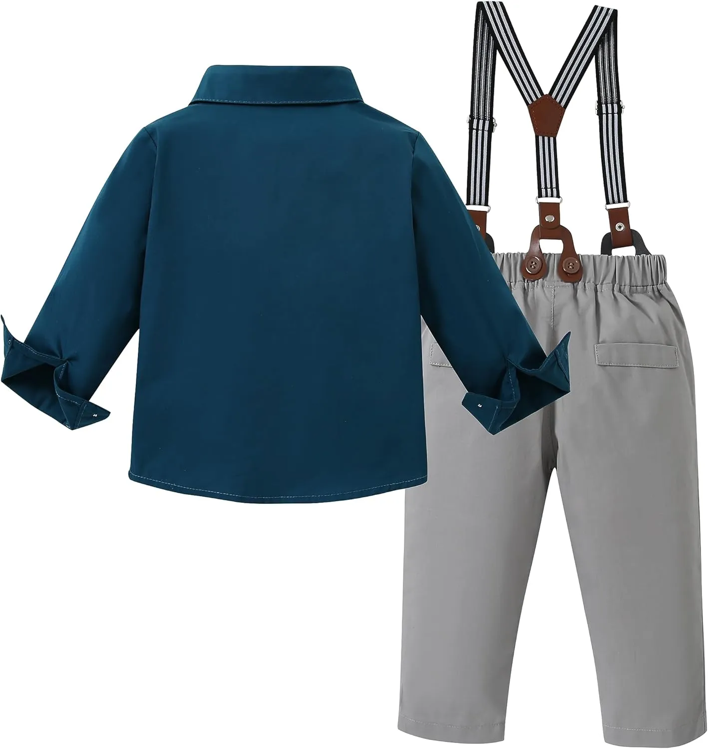 DISAUR Baby Boy Clothes Suits Toddler Dress Shirt With Bowtie Suspender Pants Outfit Sets Gentleman Wedding 1-6 Years