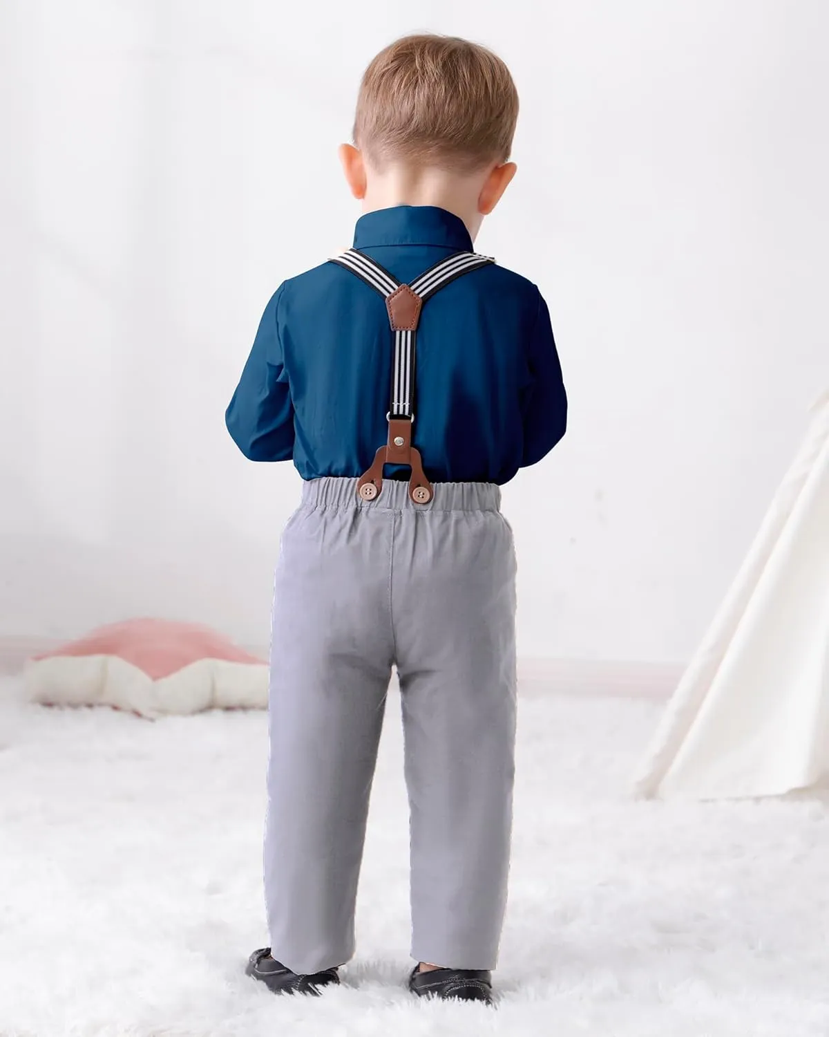 DISAUR Baby Boy Clothes Suits Toddler Dress Shirt With Bowtie Suspender Pants Outfit Sets Gentleman Wedding 1-6 Years