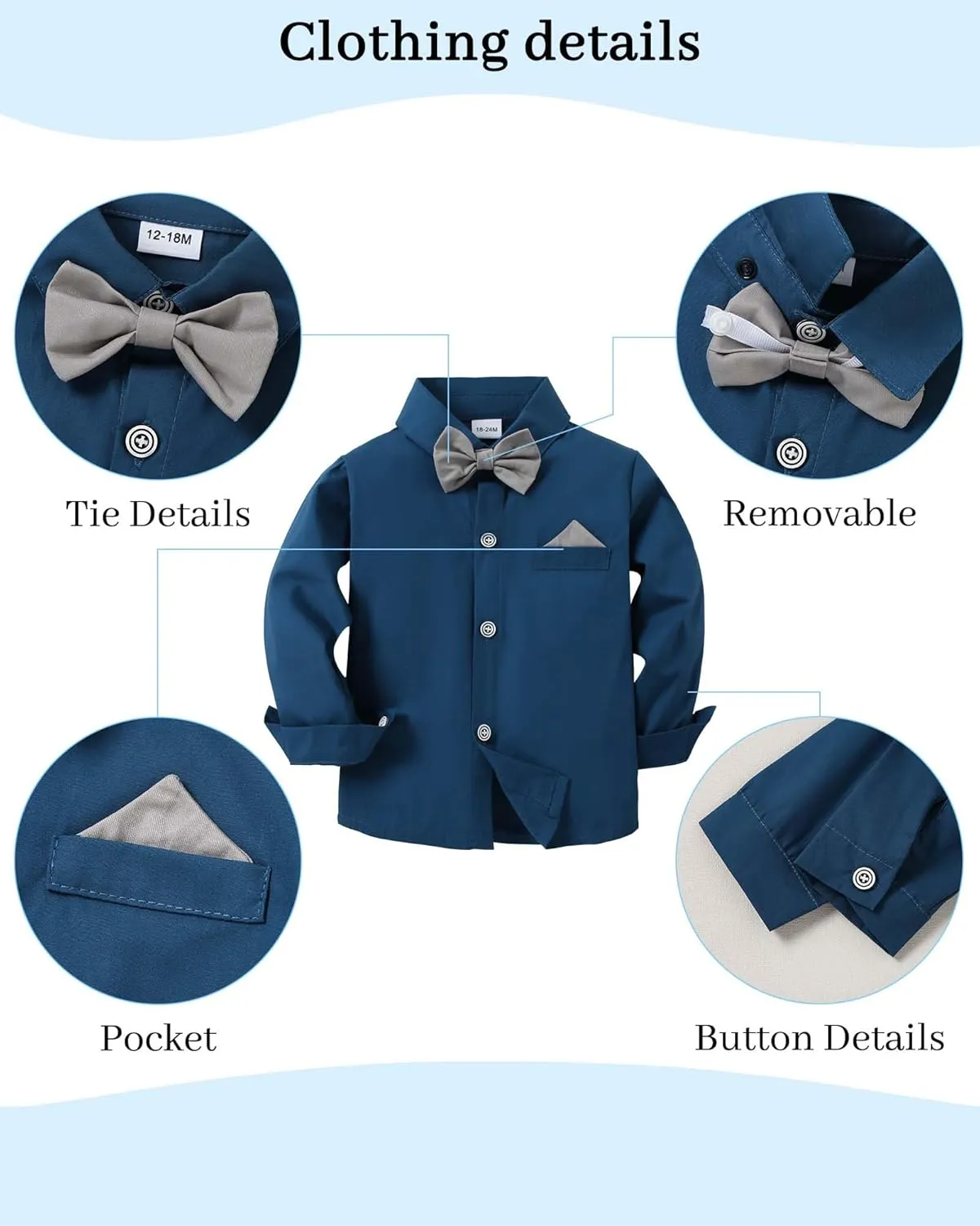 DISAUR Baby Boy Clothes Suits Toddler Dress Shirt With Bowtie Suspender Pants Outfit Sets Gentleman Wedding 1-6 Years