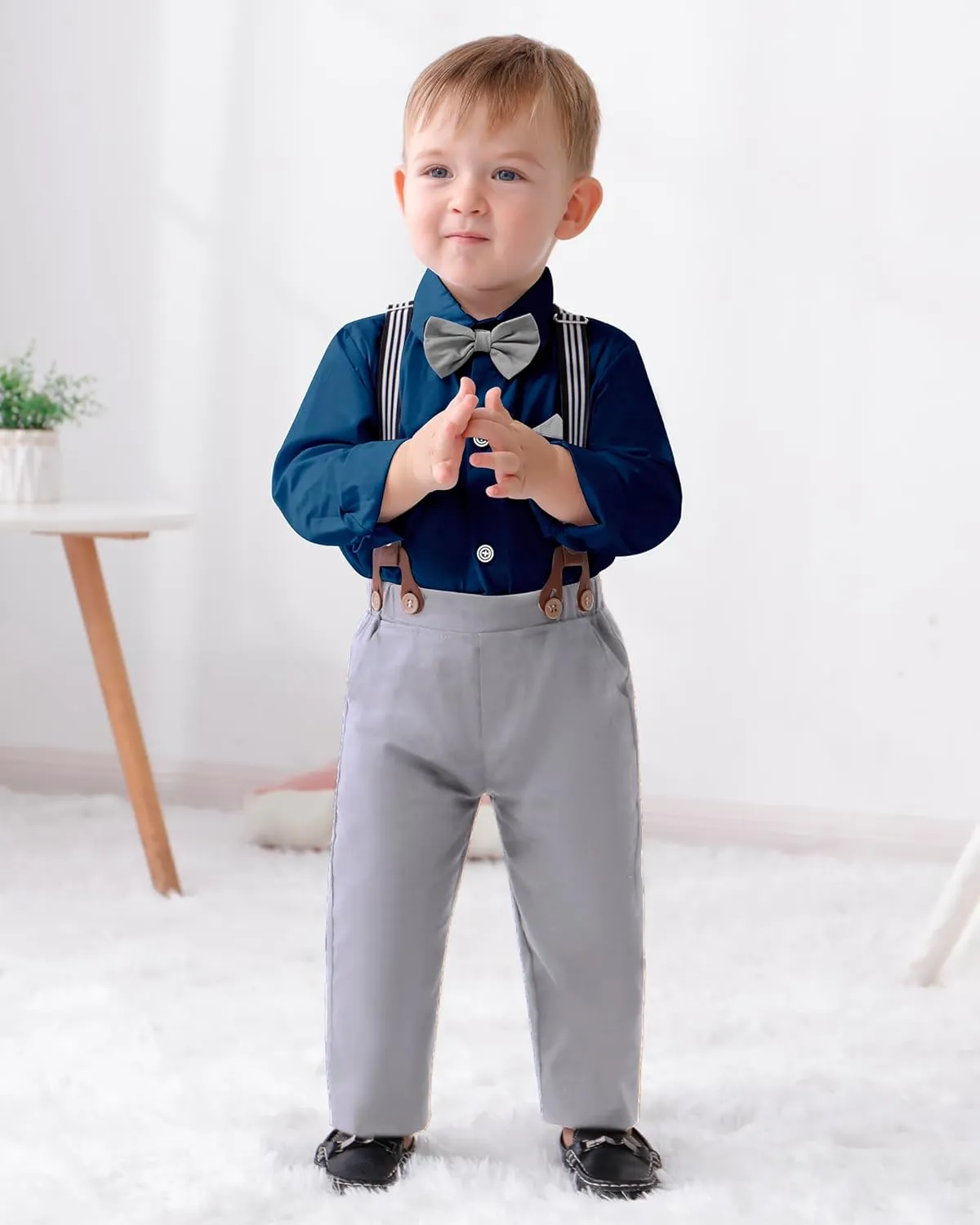 DISAUR Baby Boy Clothes Suits Toddler Dress Shirt With Bowtie Suspender Pants Outfit Sets Gentleman Wedding 1-6 Years