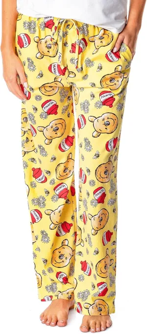 Disney Women's Winnie The Pooh and Hunny Sketch Toss Print Loungewear Pajama Pants