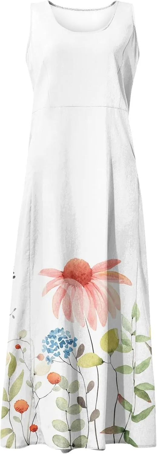 Dresses for Women 2024 Sleeveless Maxi Dress Short Sundresses for Women Casual Dresses for Women 2024 Women Dresses