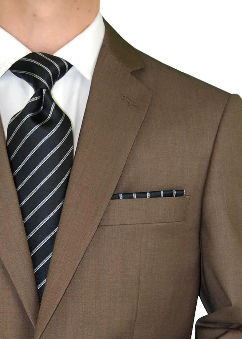 DTI BB Signature Italian Men's Two Button 2 Piece Wool Suit Ticket Pocket Jacket