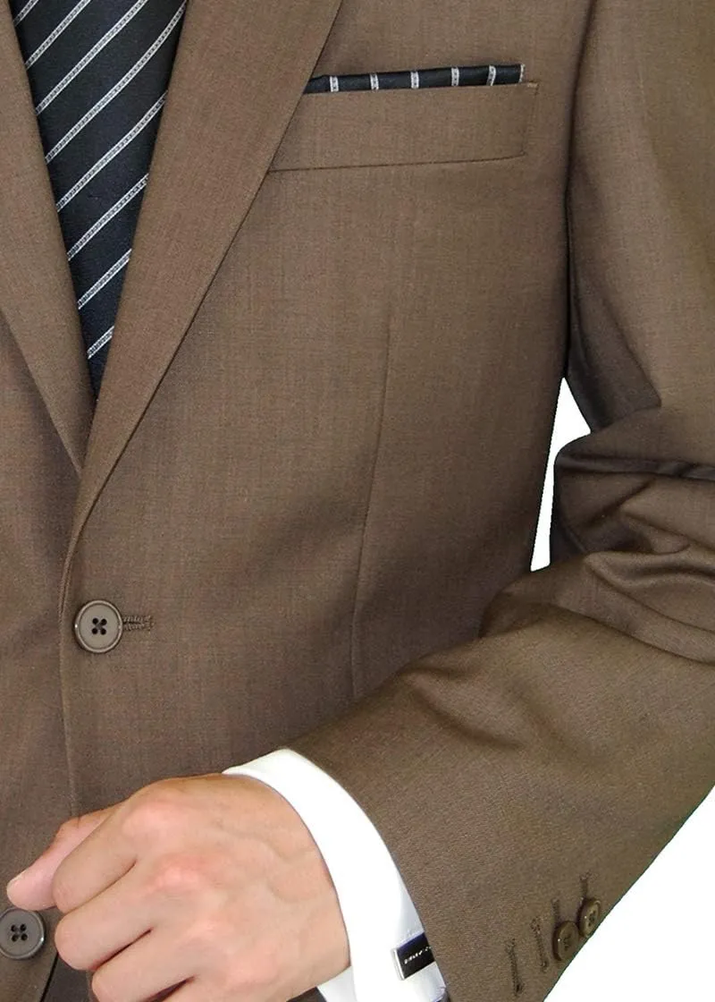 DTI BB Signature Italian Men's Two Button 2 Piece Wool Suit Ticket Pocket Jacket