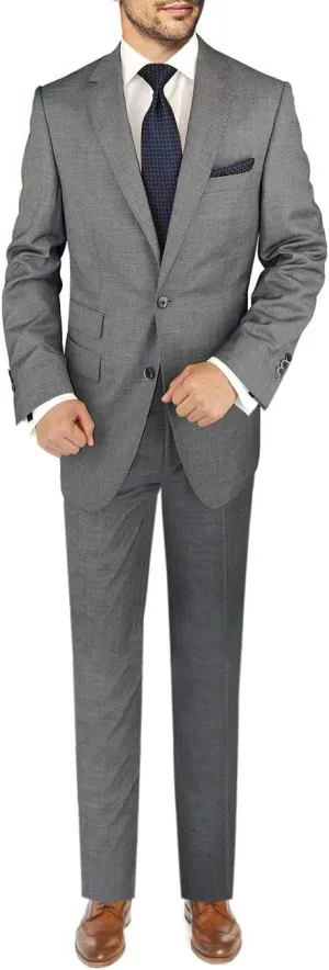 DTI BB Signature Italian Men's Two Button 2 Piece Wool Suit Ticket Pocket Jacket
