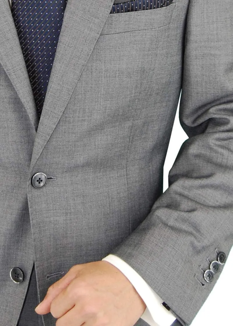 DTI BB Signature Italian Men's Two Button 2 Piece Wool Suit Ticket Pocket Jacket