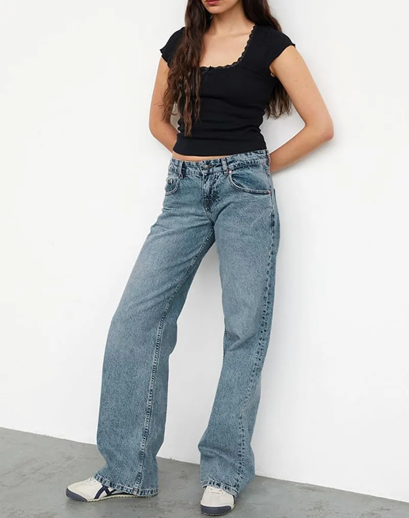 EMMIOL Women's Baggy Boyfriend Jeans Distressed Denim Pants Wide Leg Straight Trousers Streetwear Pants