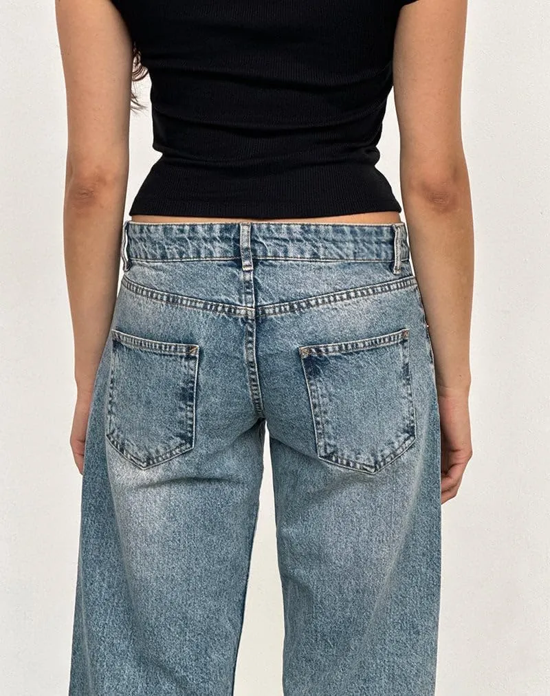 EMMIOL Women's Baggy Boyfriend Jeans Distressed Denim Pants Wide Leg Straight Trousers Streetwear Pants