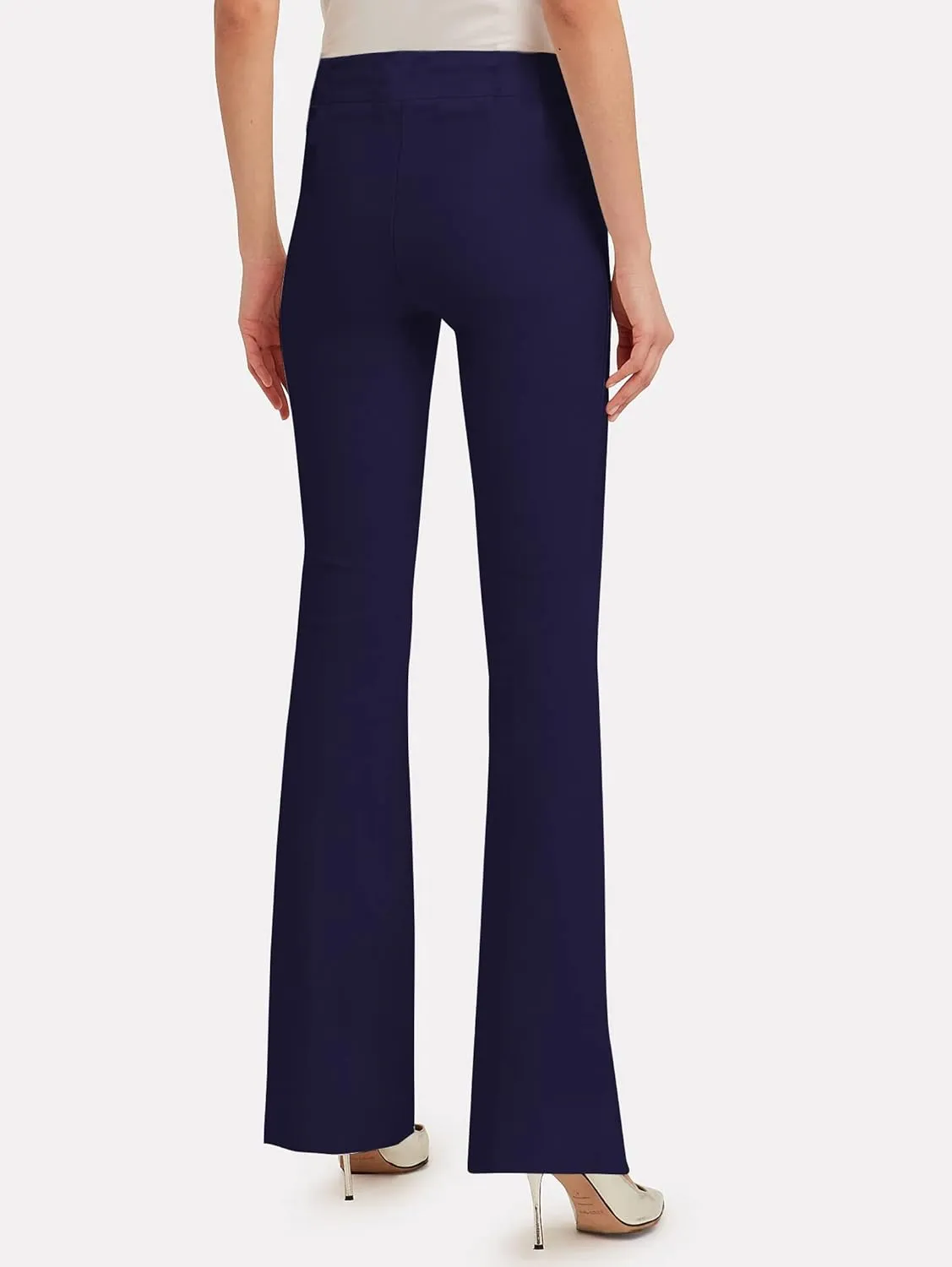 Famulily Womens Classy High Waist Double Breasted Flared Sailor Trousers Pants with Hide Zipper