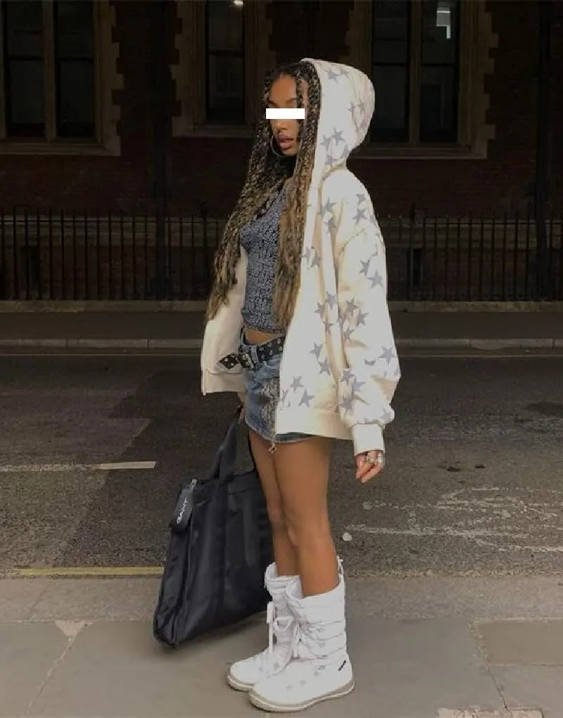 Faretumiya Women Men Rhinestone Hoodie Y2k Graphic Zip Up Unisex Sweatshirt Sparekly Oversized Pullover Jacket Streetwear
