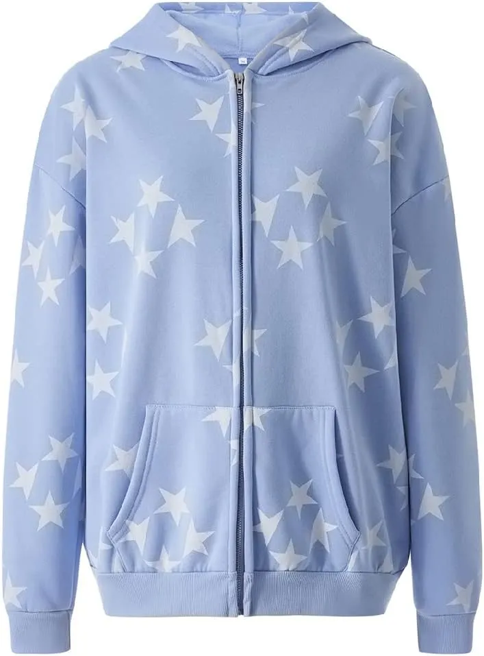 Faretumiya Women Men Rhinestone Hoodie Y2k Graphic Zip Up Unisex Sweatshirt Sparekly Oversized Pullover Jacket Streetwear