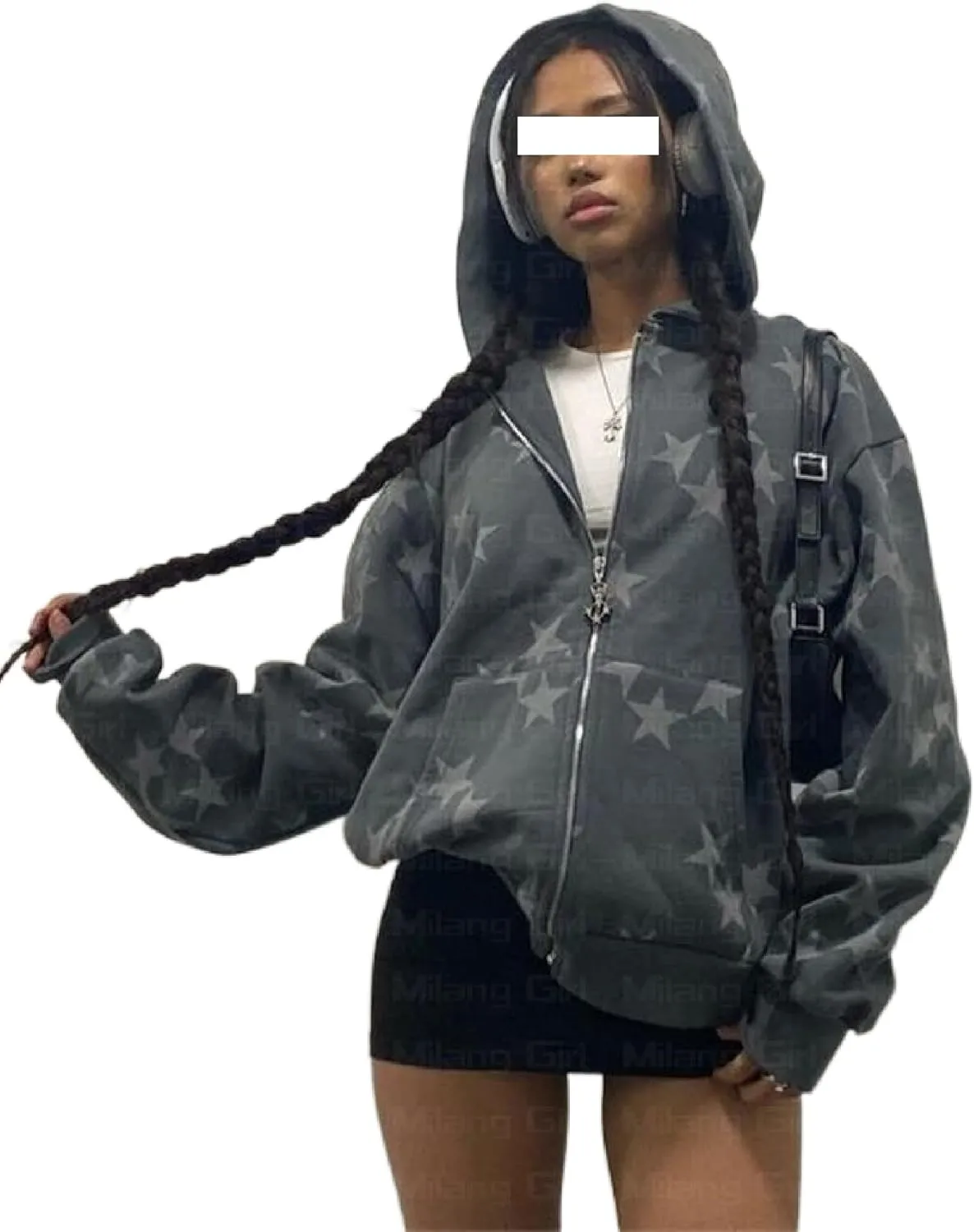 Faretumiya Women Men Rhinestone Hoodie Y2k Graphic Zip Up Unisex Sweatshirt Sparekly Oversized Pullover Jacket Streetwear
