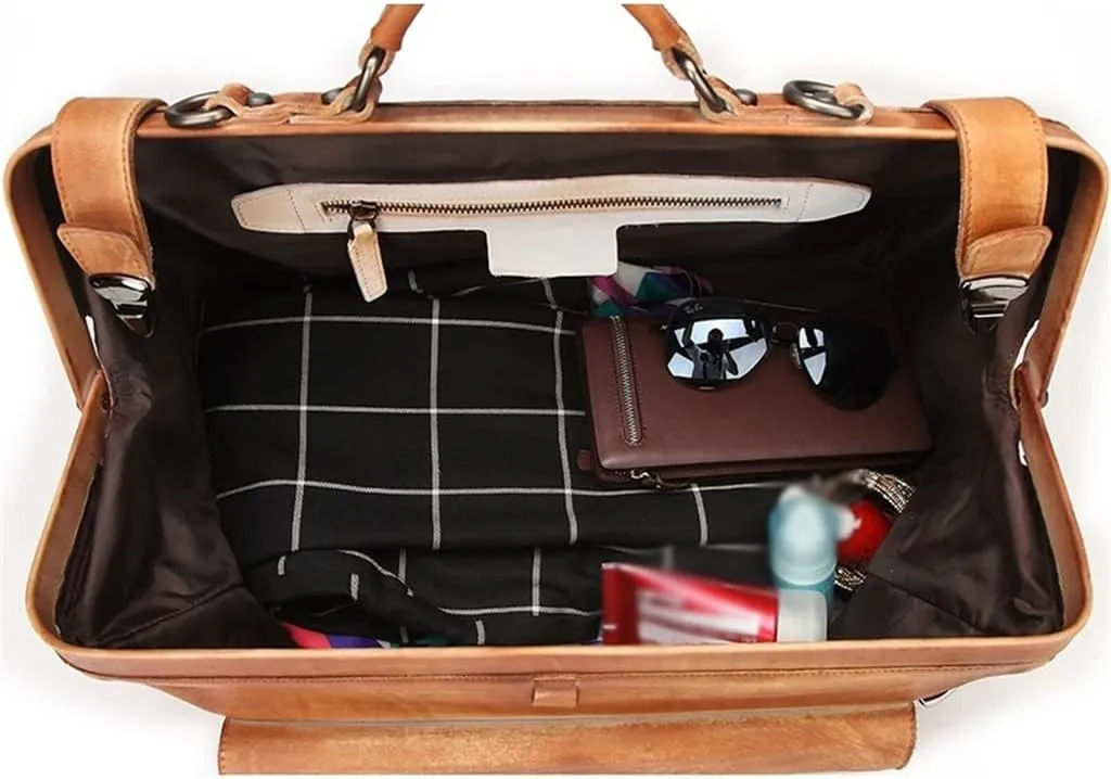 Fashion Genuine Leather Travel Bag Luggage Duffle Bag Leather Men Weekend Bag Carry On Tote Handbag