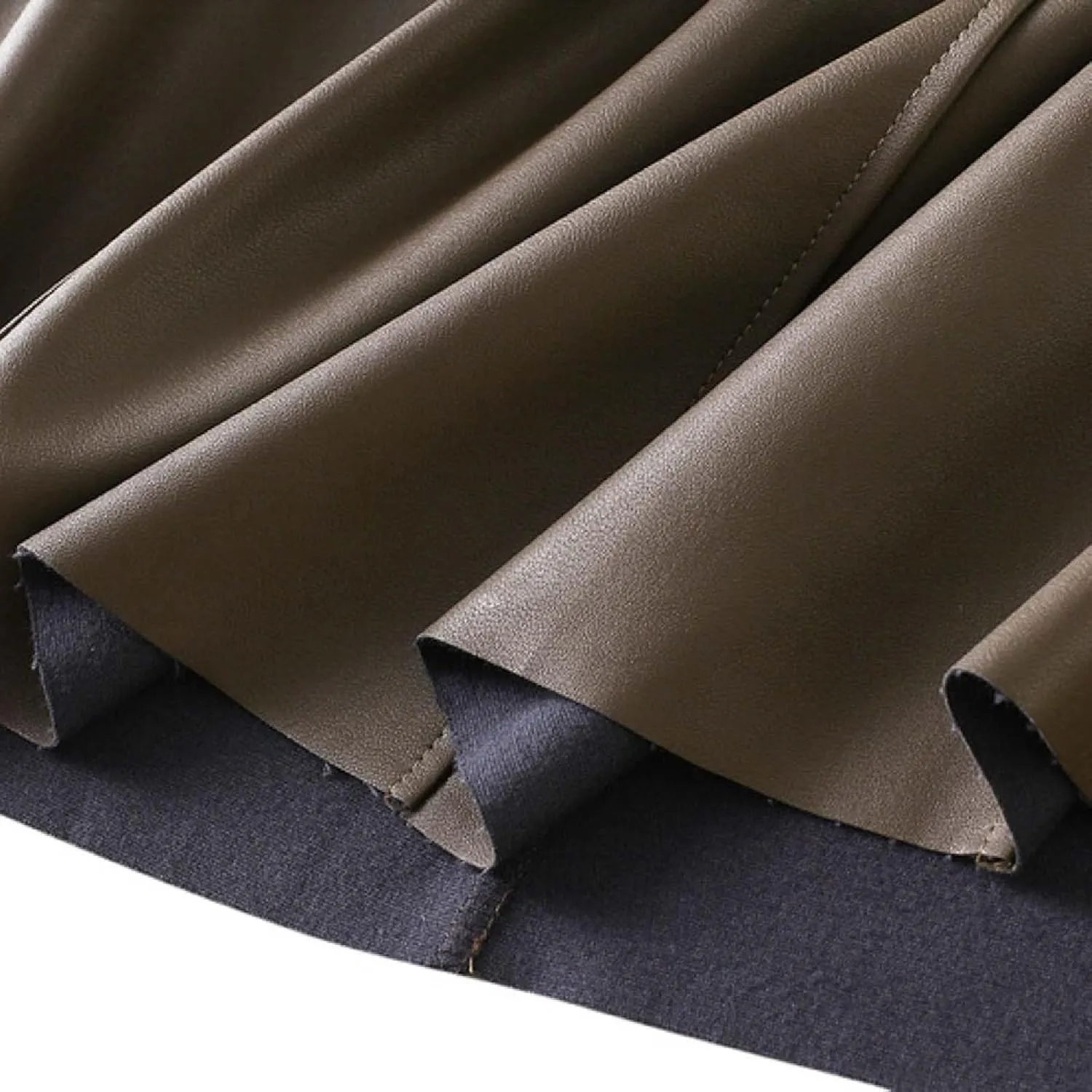 Fashion Skirts for Women 2024 Trendy Leather Skirt Women's High Waist Slimming Wide Swing Umbrella Skirt
