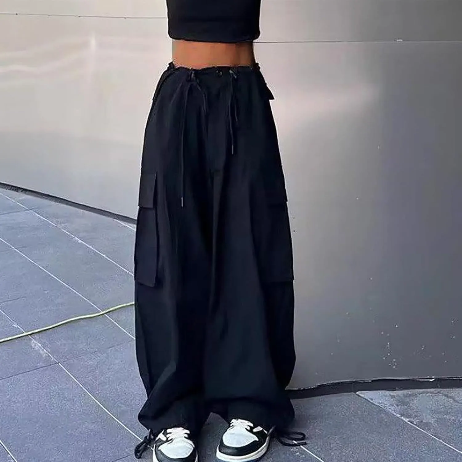 Firzero Cargo Pants for Women Wide Leg Parachute Sweatpants High Waisted Flowy Baggy Trousers 2024 Summer Trendy Y2k Pants