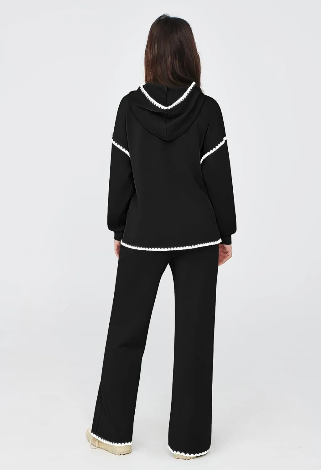 Fixmatti Women 2 Piece Outfits Hoodie Sweatsuit Long Sleeve Pullover Sweatshirt Matching Sweatpants Jogger Set