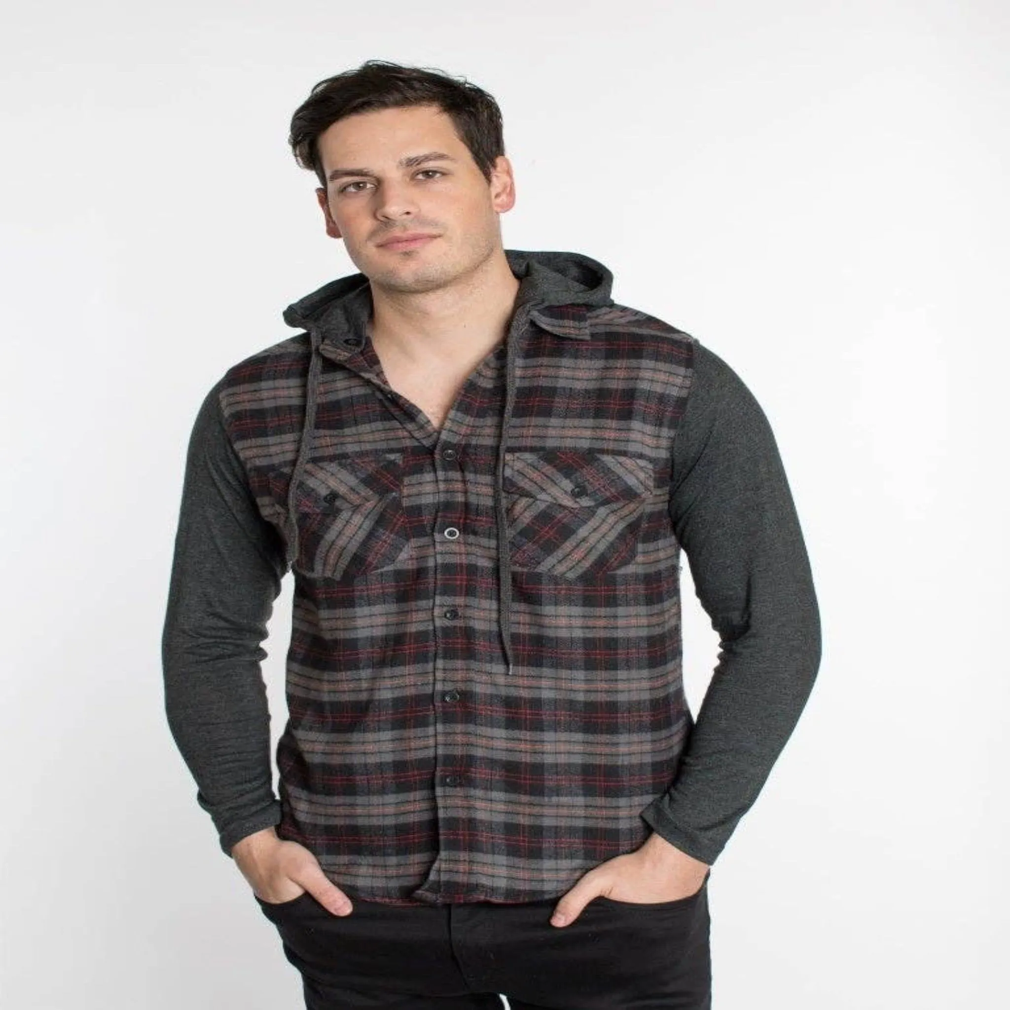 Flannel w/ Detachable Hoodie