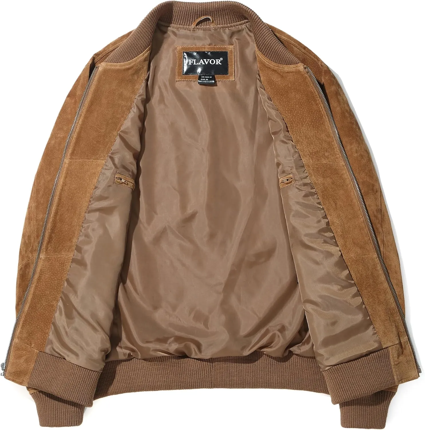 FLAVOR Men Vintage Leather Baseball Jacket Bomber Varsity Jacket Streetwear