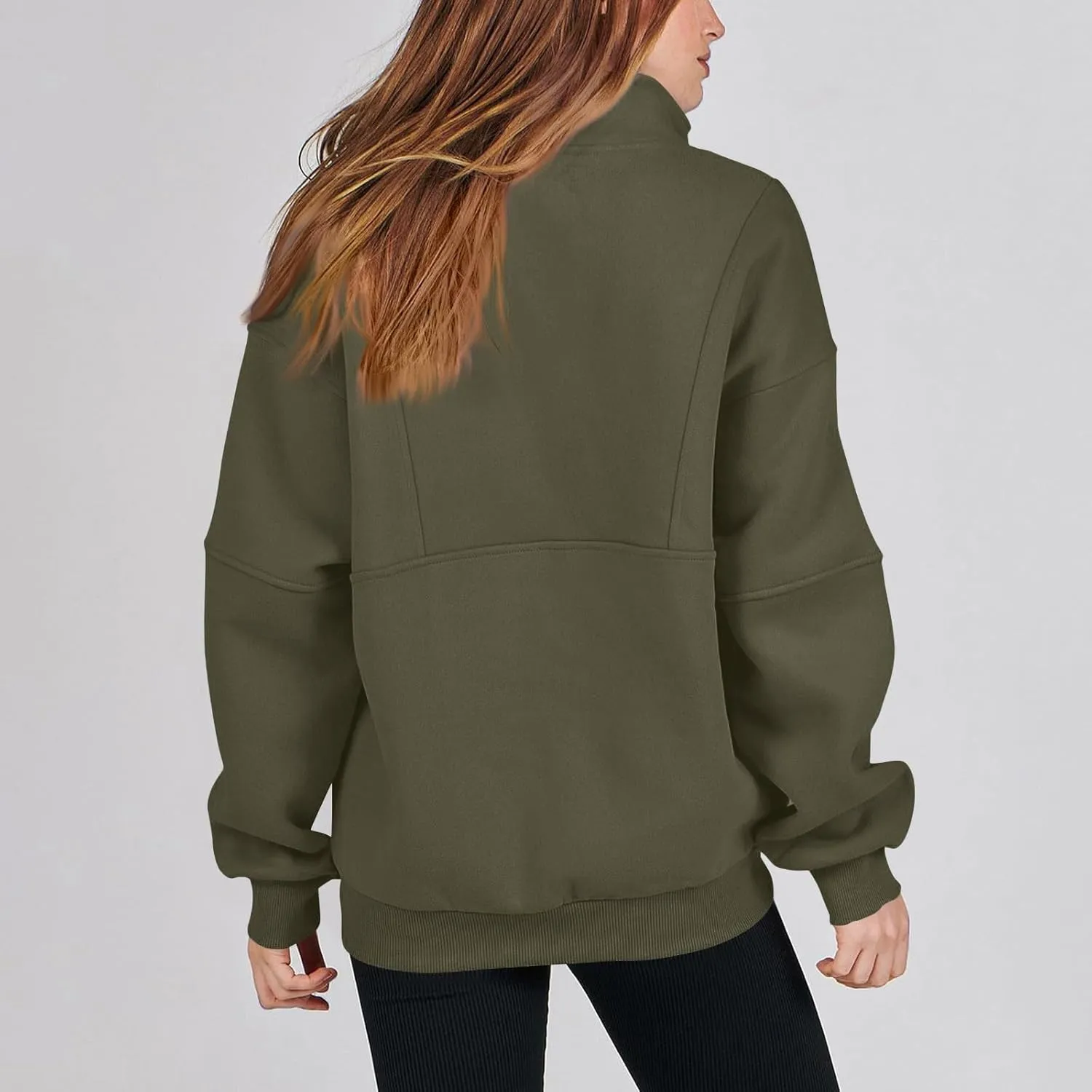 Funnel Neck Half Zip Sweatshirt Women Oversized Thumb Hole Fleece Pullover Lightweight Y2k Zip Up Comfy Hoodie