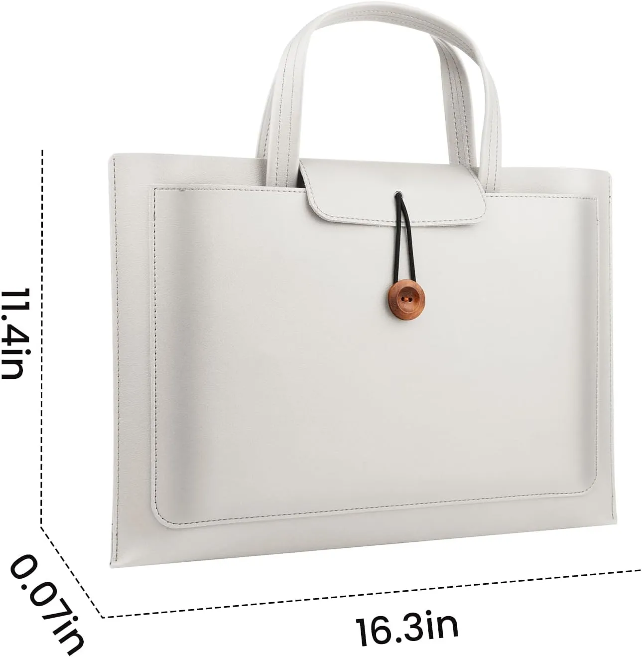 FUNSEED 15.6 Inch Laptop Bag for Men, PU Water Resistant Work Computer Laptop Messenger Briefcase Bag for Travel Office