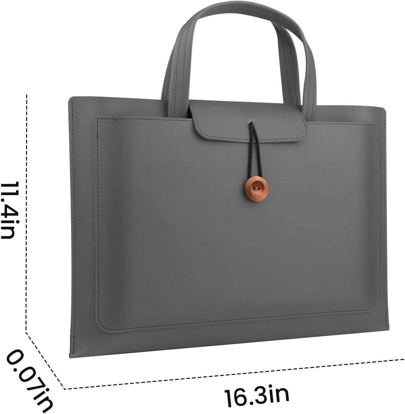 FUNSEED 15.6 Inch Laptop Bag for Men, PU Water Resistant Work Computer Laptop Messenger Briefcase Bag for Travel Office