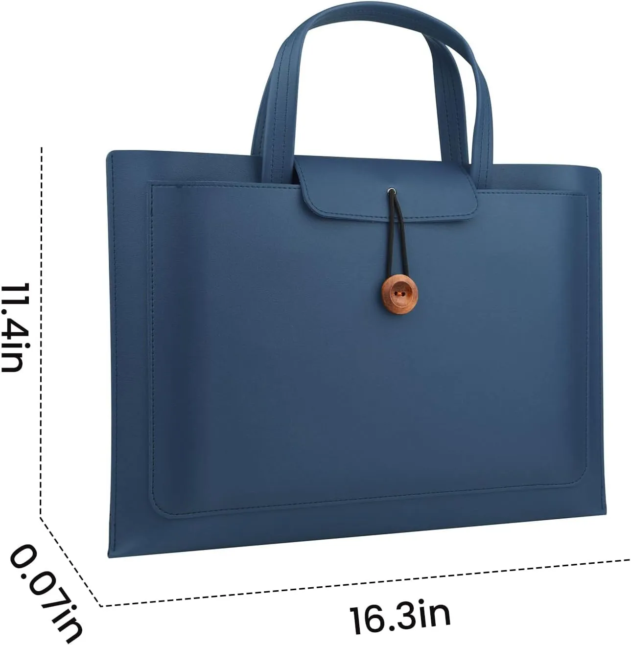 FUNSEED 15.6 Inch Laptop Bag for Men, PU Water Resistant Work Computer Laptop Messenger Briefcase Bag for Travel Office